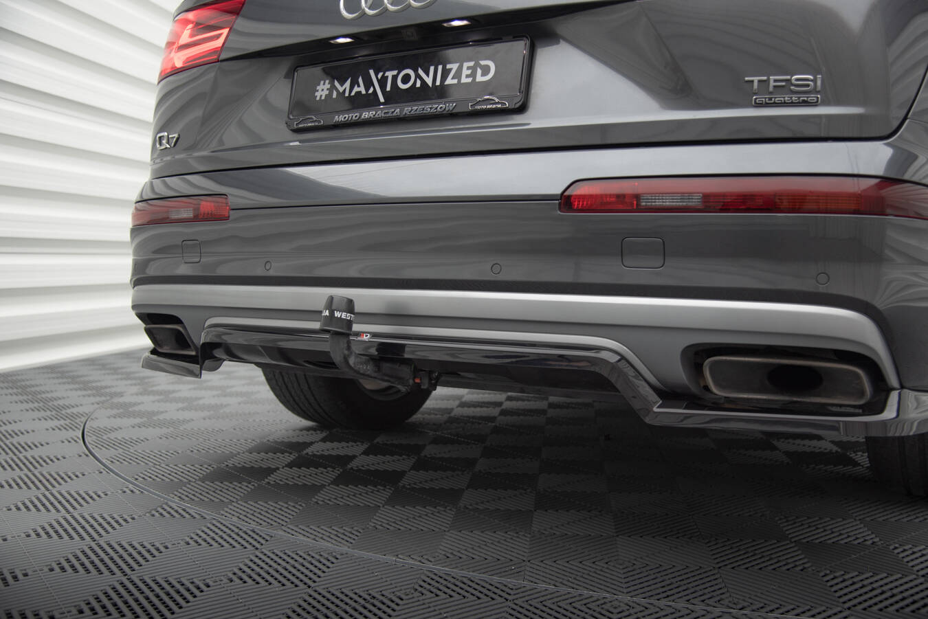 Baksplitter med diffuser Audi Q7 4M 2015 - 2019 | Glossy Black Edition – bilde 5