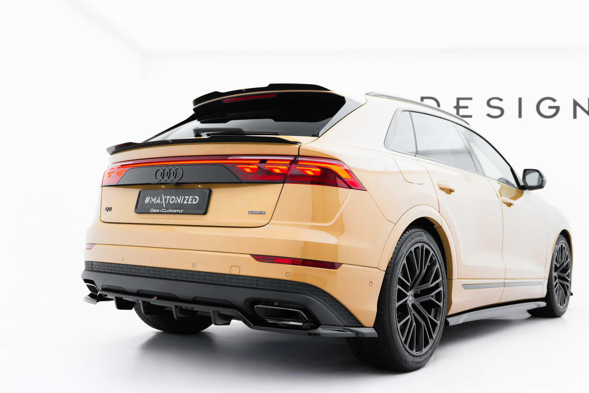 Baksplitter med diffuser Audi Q8 I Facelift 2023 -> | Glossy Black Edition