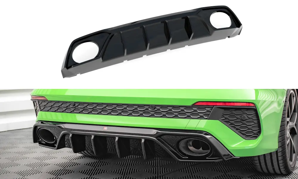 Baksplitter med diffuser Audi RS3 (8Y) 2020 - > | Glossy Black Edition