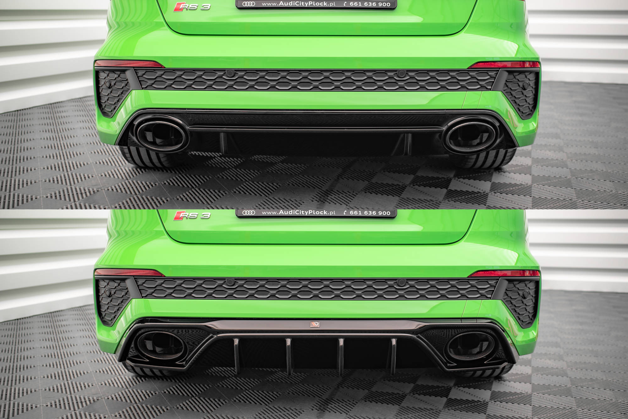 Baksplitter med diffuser Audi RS3 (8Y) 2020 - > | Glossy Black Edition – bilde 4