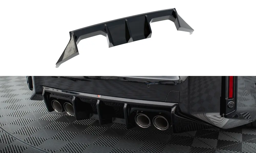 Baksplitter med diffuser BMW M2 (G87) 2023 -> | V.1 Glossy Black Edition – bilde 5