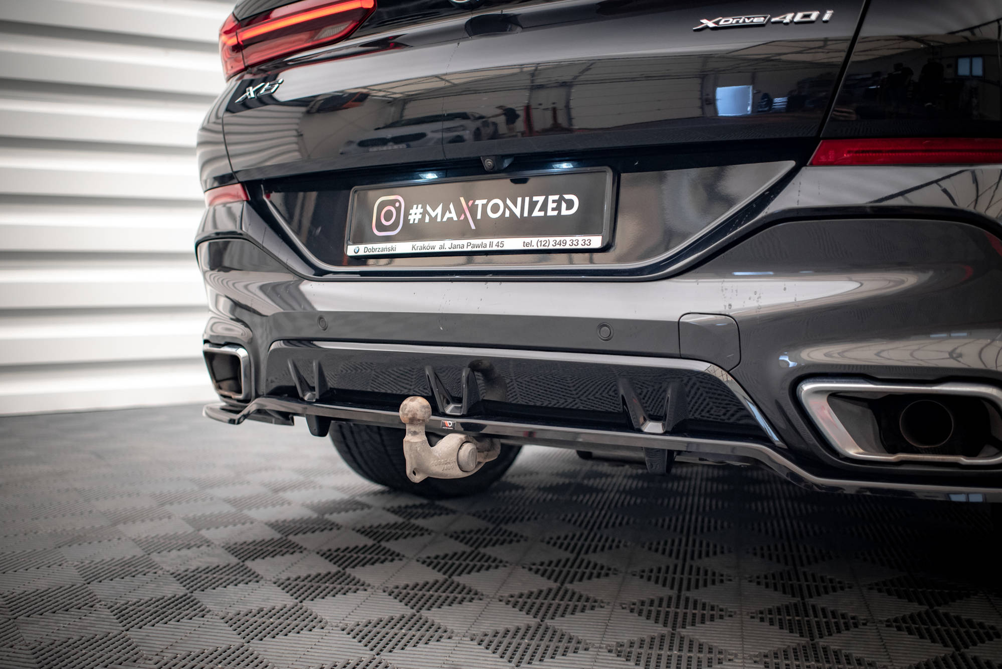Baksplitter med diffuser BMW X6 M-Pack (G06) 2019 - 2023 | Glossy Black Edition V3 – bilde 6