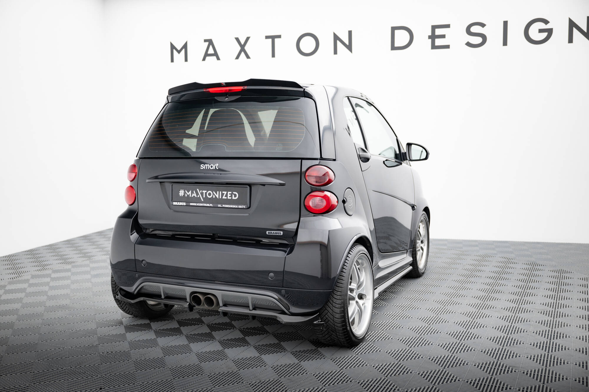 Baksplitter med diffuser Brabus Smart Fortwo (C451) Facelift 2012 - 2014  | Glossy Black Edition – bilde 2