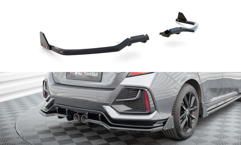 Baksplitter med diffuser + flopper Honda Civic Sport Mk10 2020-2023 | Glossy Black Edition – bilde 2