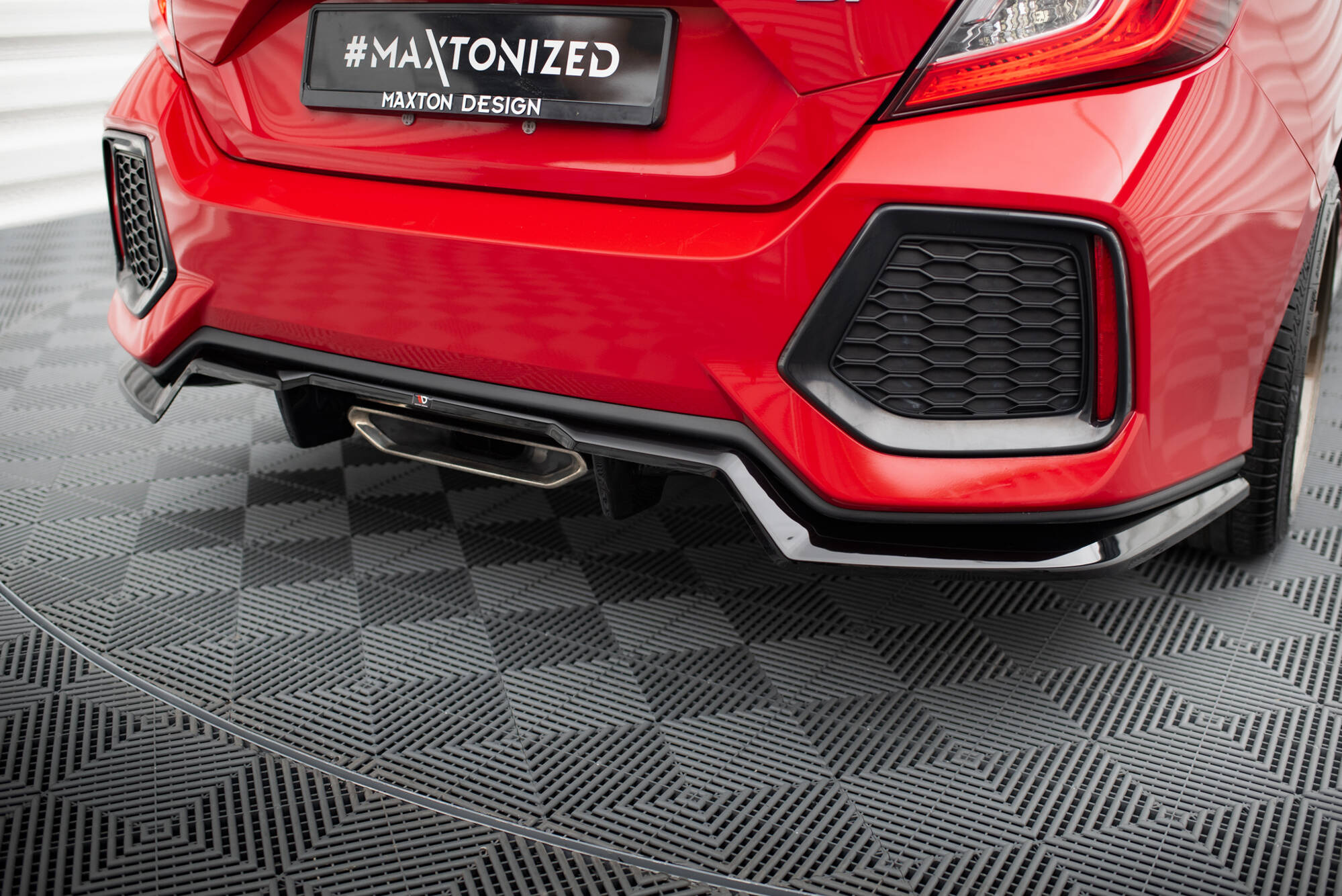 Baksplitter med diffuser Honda Civic SI X 2017 - 2022  | Glossy Black Edition