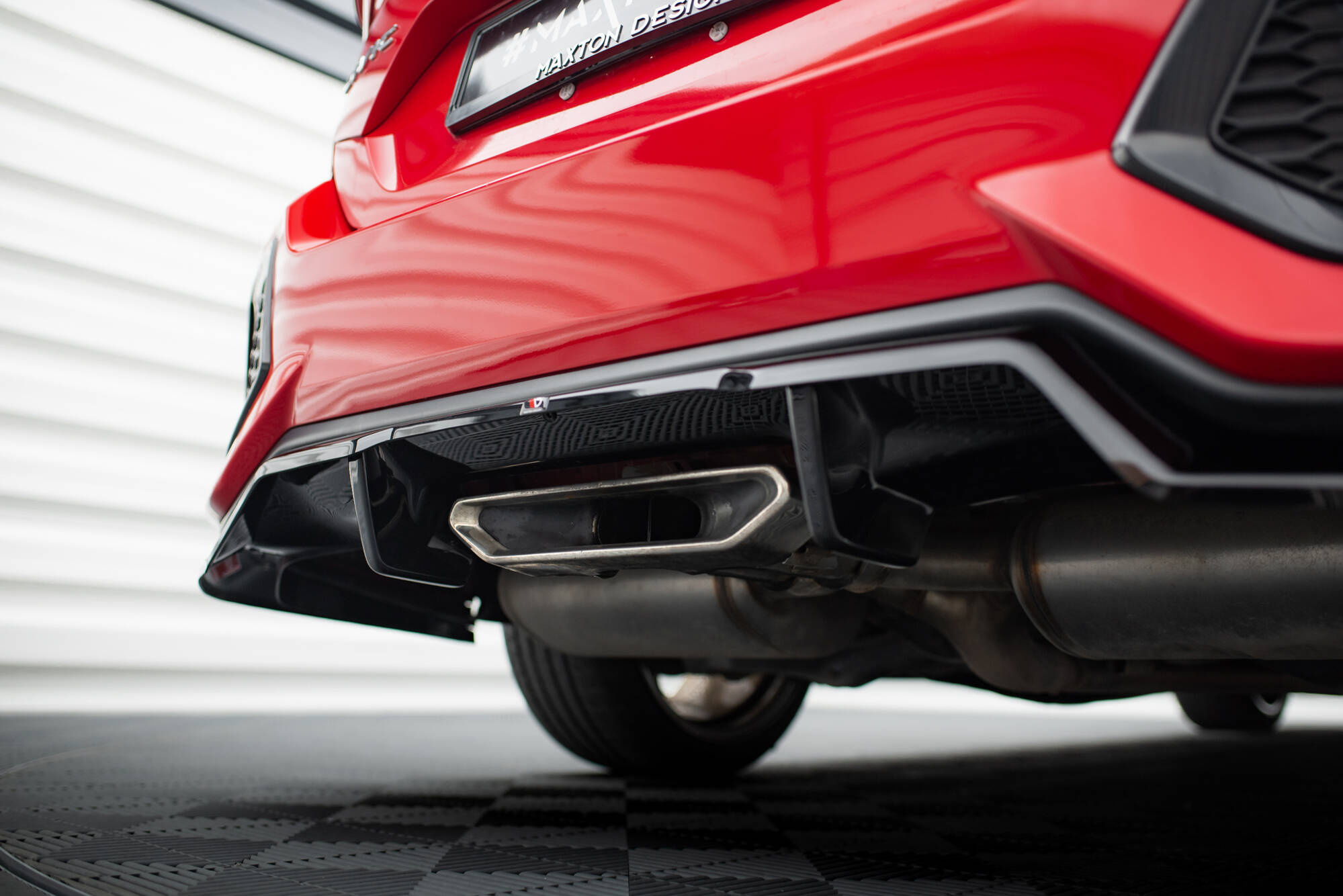 Baksplitter med diffuser Honda Civic SI X 2017 - 2022  | Glossy Black Edition – bilde 4