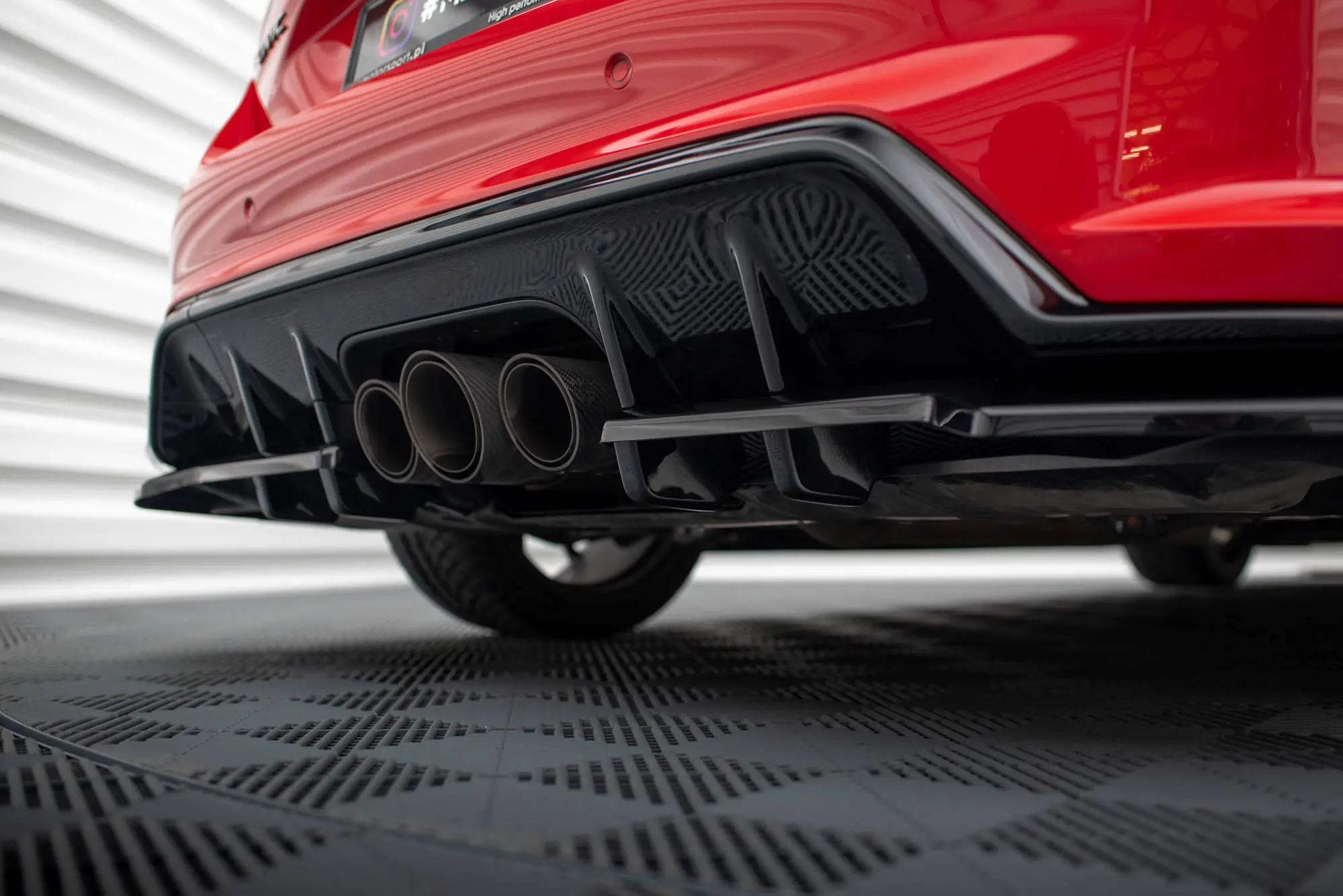 Baksplitter med diffuser Honda Civic XI Type-R 2023-> | V.2 Glossy Black Edition – bilde 3