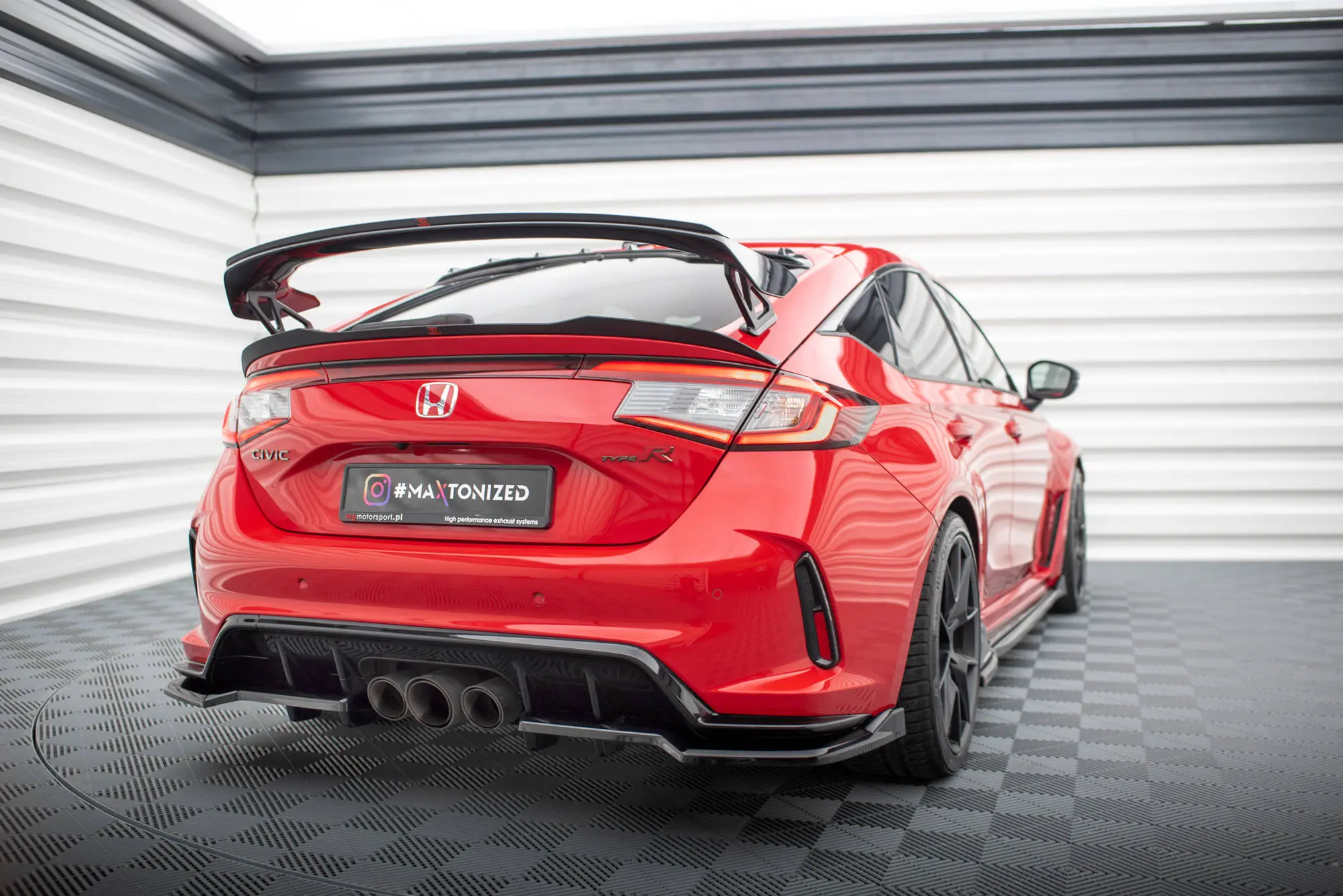 Baksplitter med diffuser Honda Civic XI Type-R 2023-> | V.2 Glossy Black Edition – bilde 5