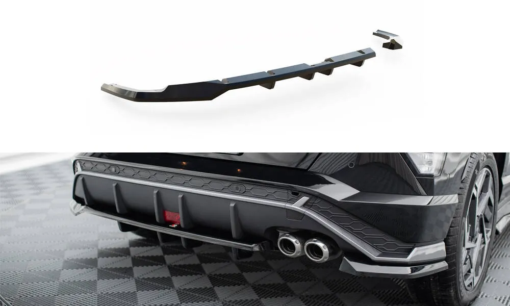 Baksplitter med diffuser Hyundai Kona II N-Line 2022 ->  | Glossy Black Edition