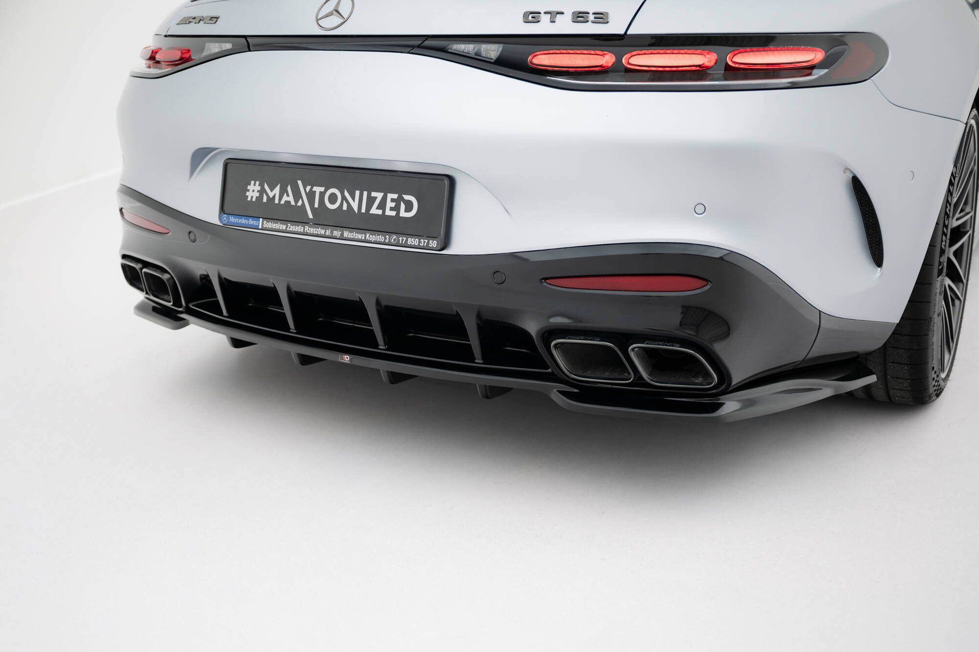 Baksplitter med diffuser Mercedes-Benz AMG GT (63/63 S E) (C192) 2023 -> / Mercedes-AMG GT 55 (C192) 2023 ->| Glossy Black Edition V1 – bilde 2