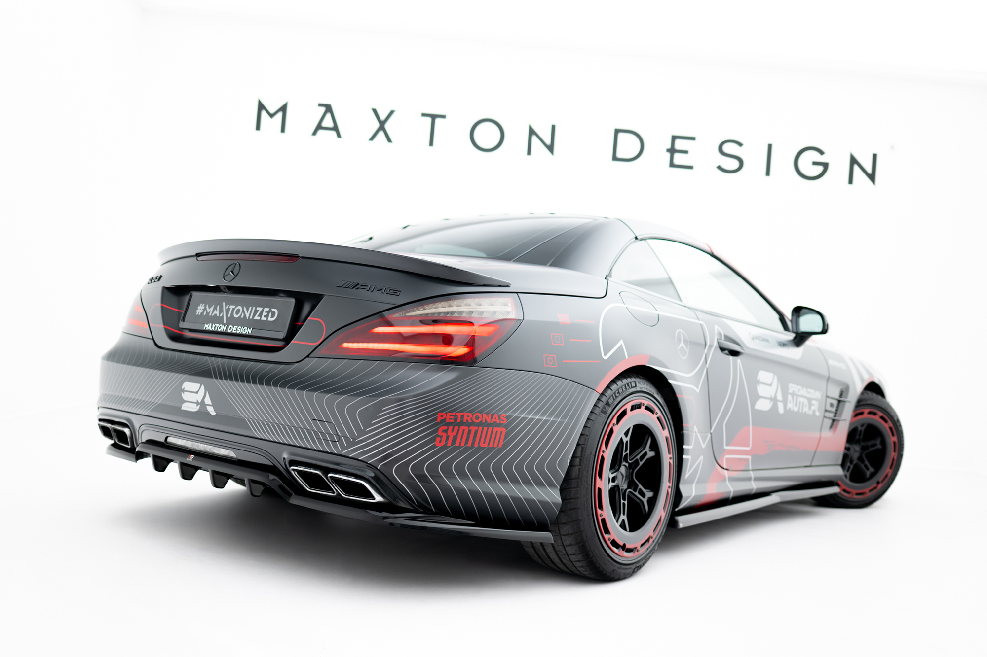 Baksplitter med diffuser Mercedes-Benz AMG SL 63 (R231) 2012 - 2016 | Glossy Black Edition
