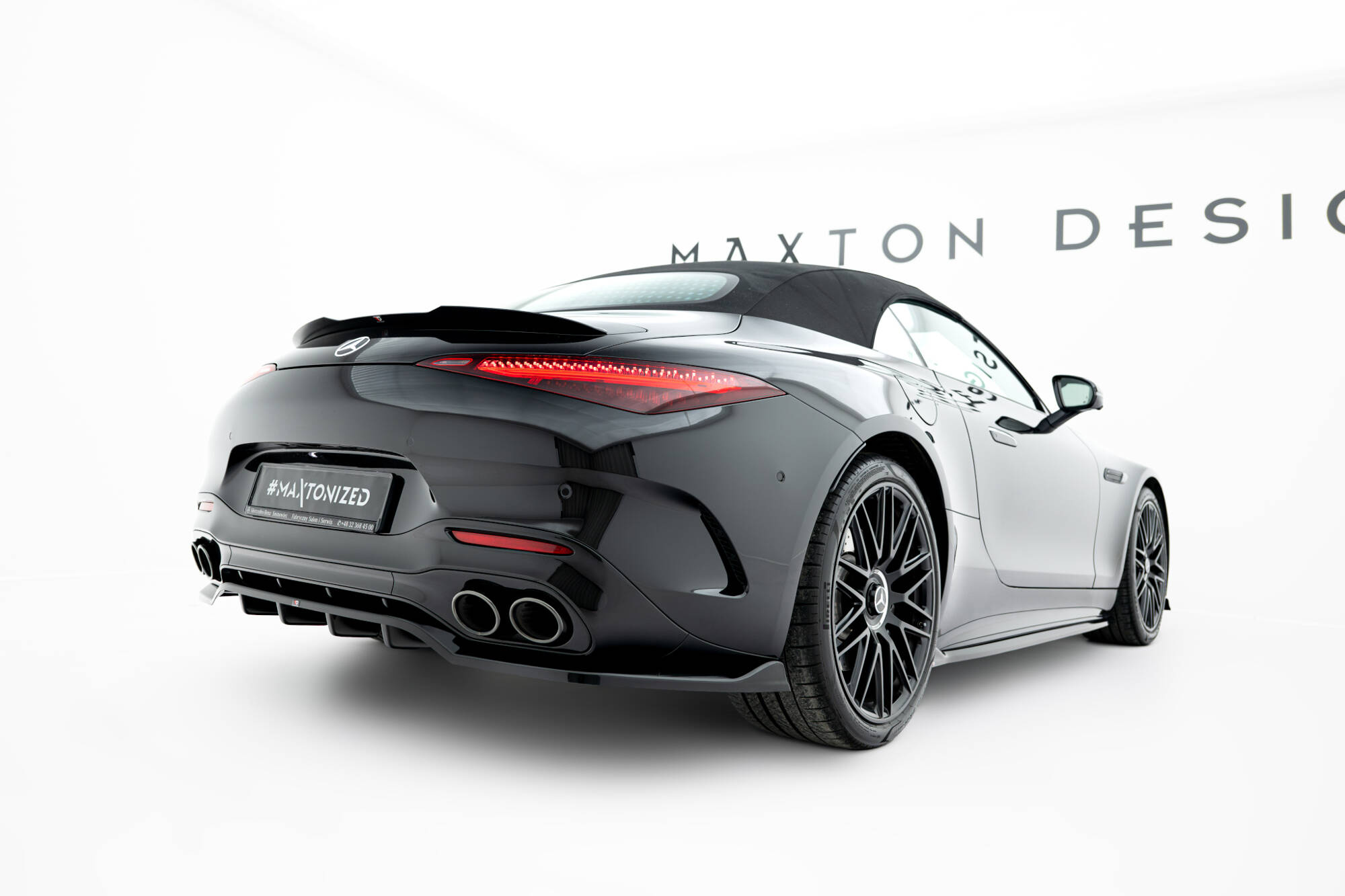 Baksplitter med diffuser Mercedes-Benz AMG SL 63 (R232) 2022 ->  | Glossy Black Edition