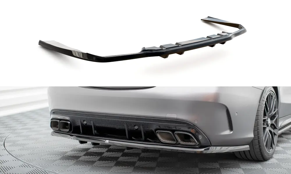 Baksplitter med diffuser Mercedes-Benz C63 AMG (W205 / S205) facelift 2018 - 2021 | Glossy Black Edition – bilde 3