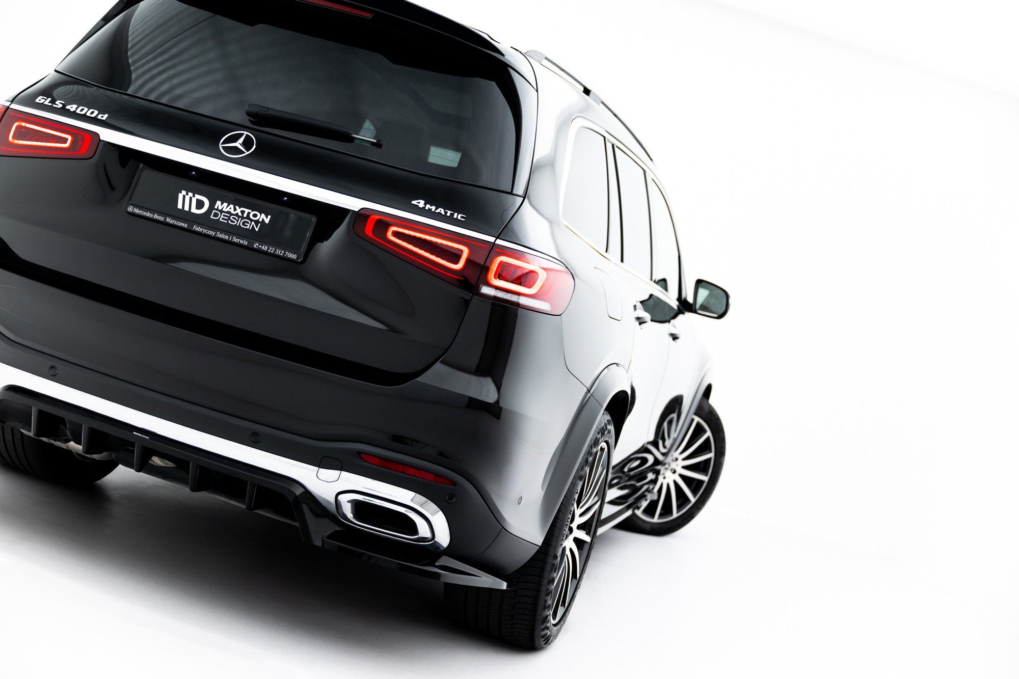 Baksplitter med diffuser Mercedes-Benz GLS AMG (X167) 2019 - 2023 | Glossy Black Edition V2