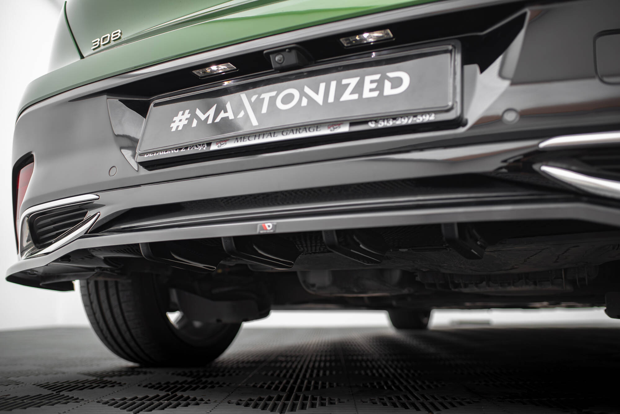 Baksplitter med diffuser Peugeot 308 GT III 2021 ->  | Glossy Black Edition – bilde 3