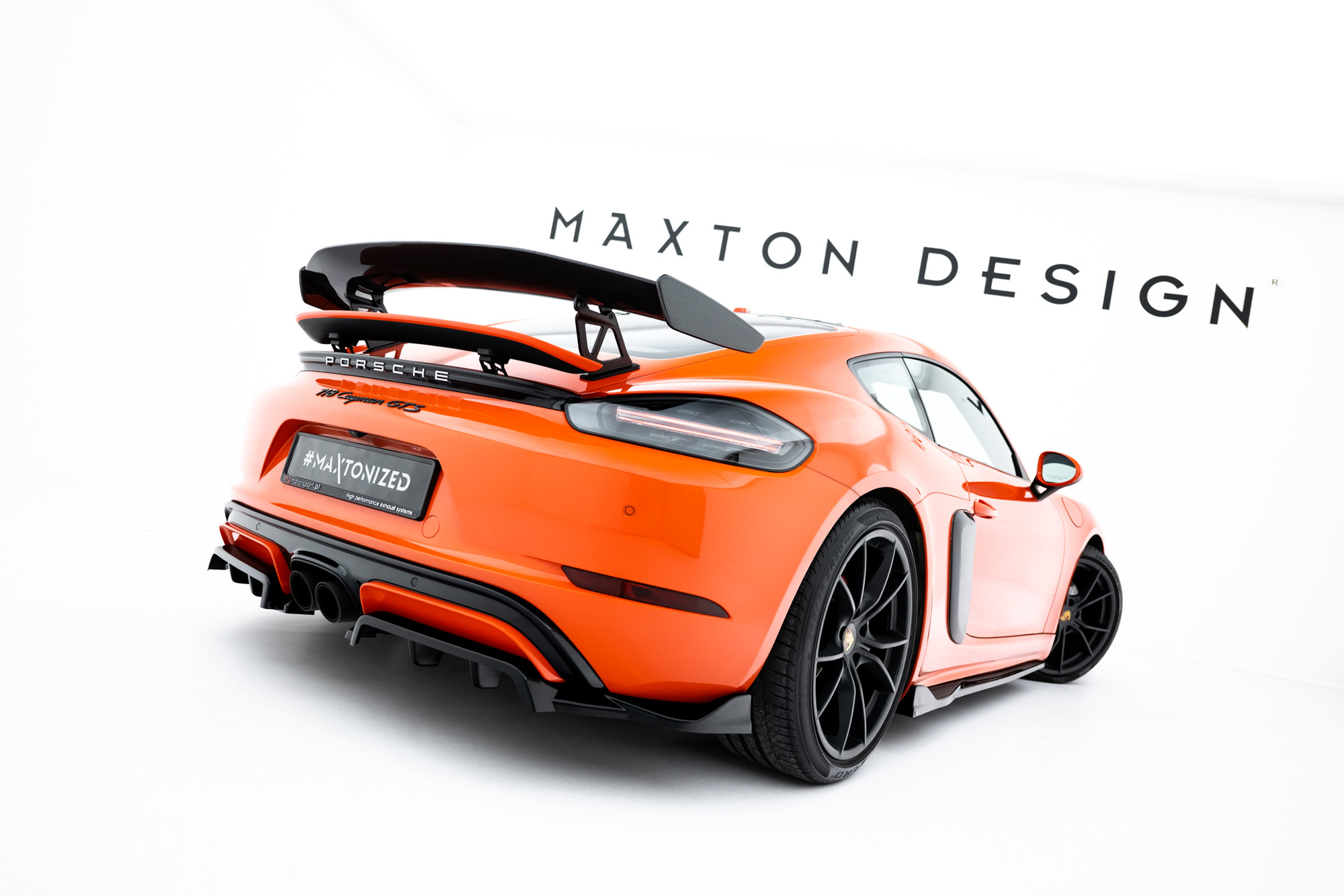 Baksplitter med diffuser Porsche 718 Cayman GTS (982c) 2016 - 2025 | Glossy Black Edition