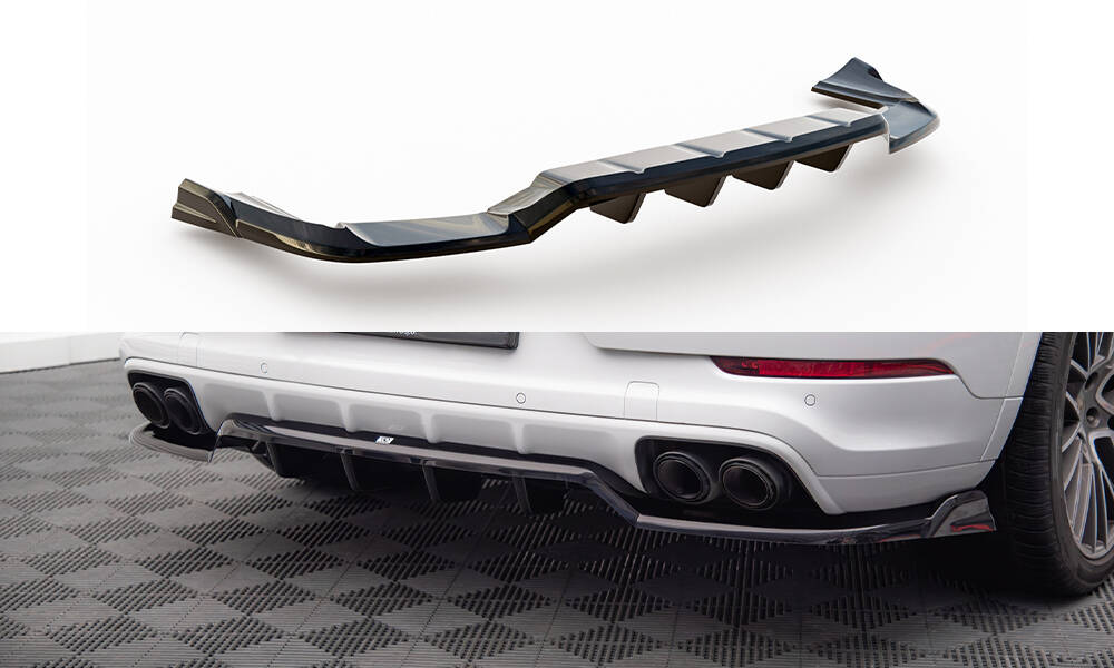 Baksplitter med diffuser Porsche Cayenne Coupe (9YB) 2019 - 2023 | Glossy Black Edition – bilde 2