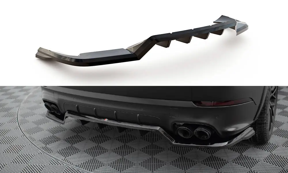 Baksplitter med diffuser Porsche Cayenne III (9YA) 2017 - 2023 | Glossy Black Edition Image 3