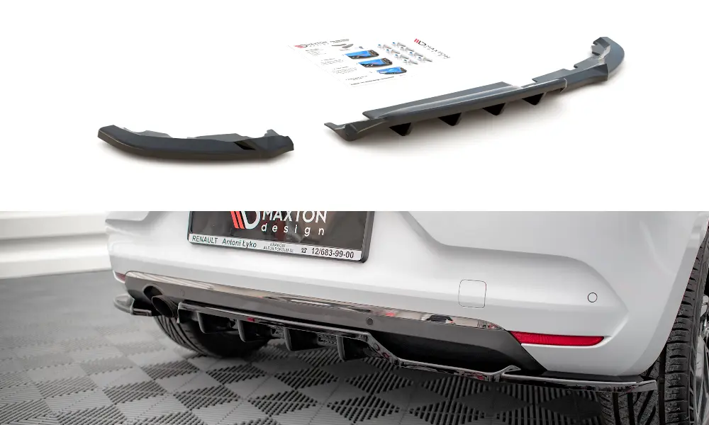 Baksplitter med diffuser Renault Clio mk5 2019 - 2023 | Glossy Black Edition – bilde 2