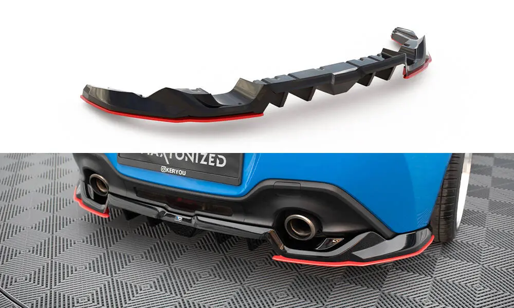 Baksplitter med diffuser Toyota GR86 2021 - > | V.2 Glossy Black + Red Edition – bilde 3