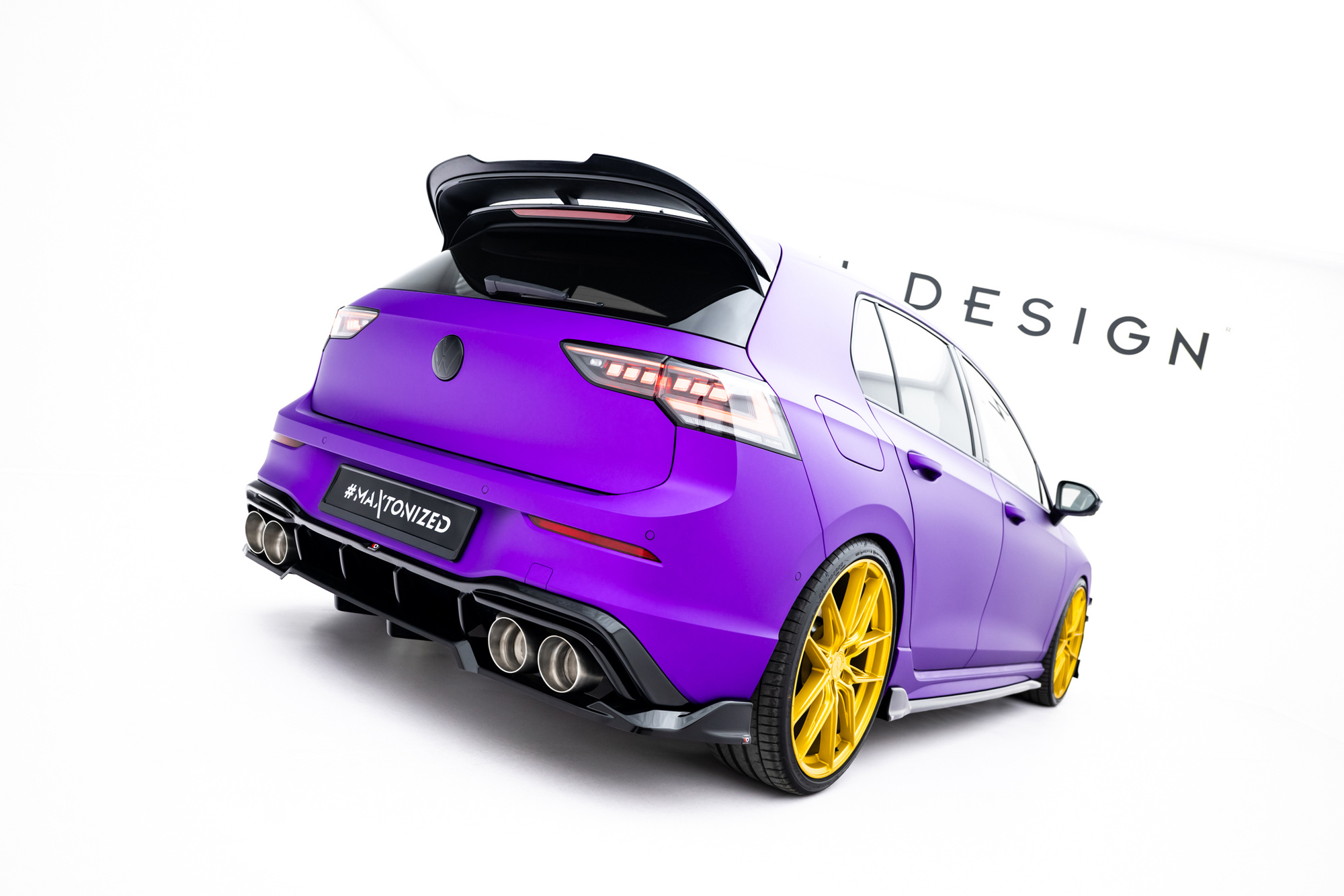Baksplitter med diffuser VW Golf R VIII 2020 -> | Glossy Black Edition V1