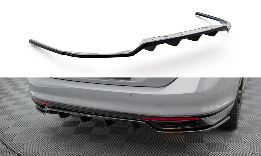 Baksplitter med diffuser VW Passat B8 R-Line facelift 2019 - 2023 | Glossy Black Edition – bilde 2