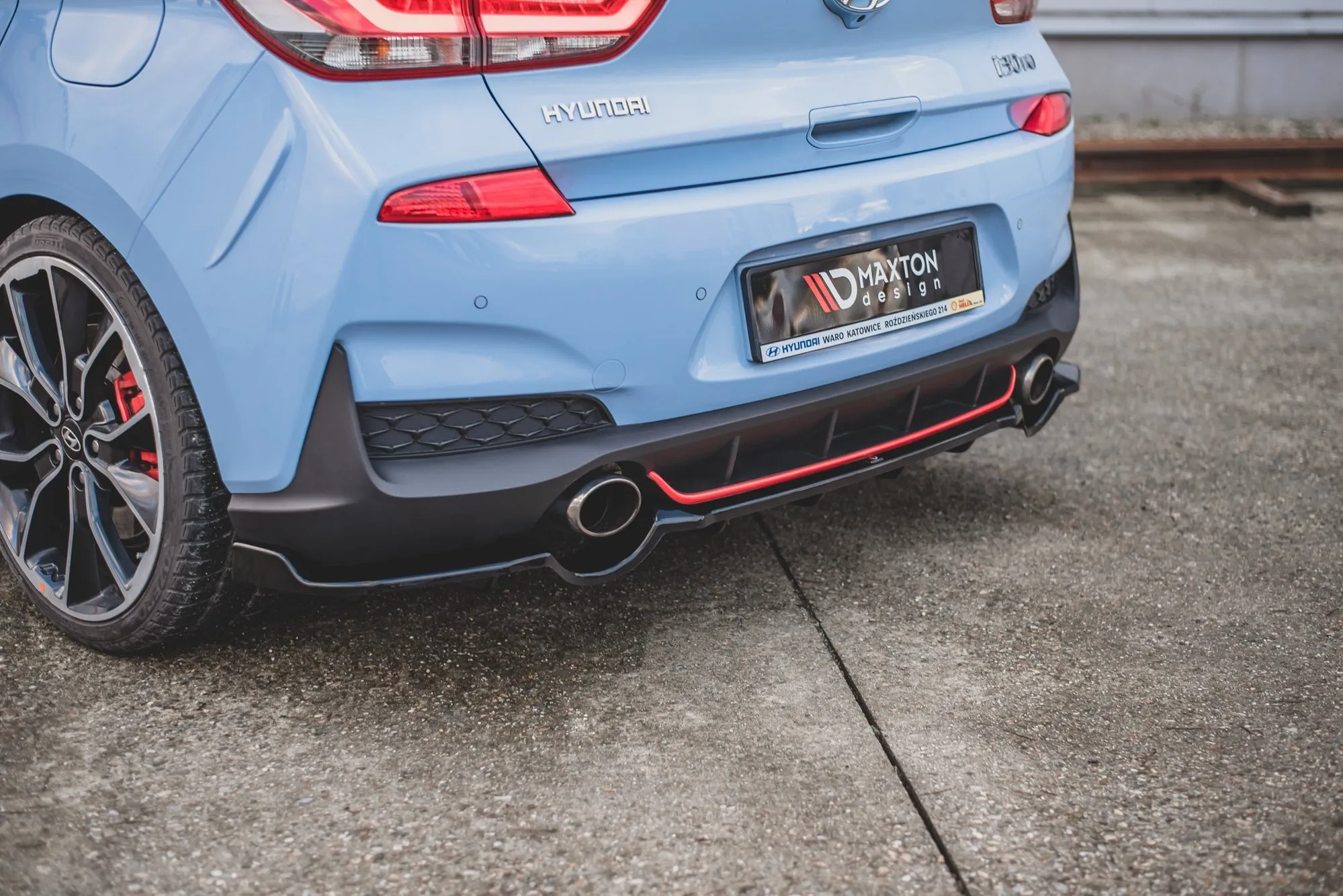 Baksplitter med vertikale ribber Hyundai I30 N III 2017 - 2020 | Glossy Black Edition