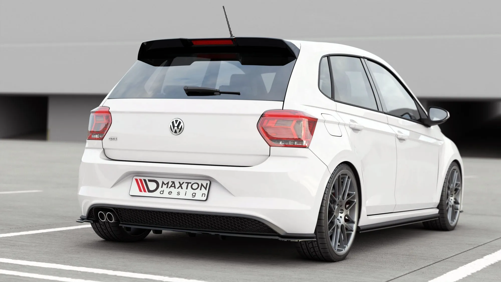 Baksplitter med vertikale ribber VW Polo (Mk6) GTI 2017 - 2021 | Glossy Black Edition – bilde 4