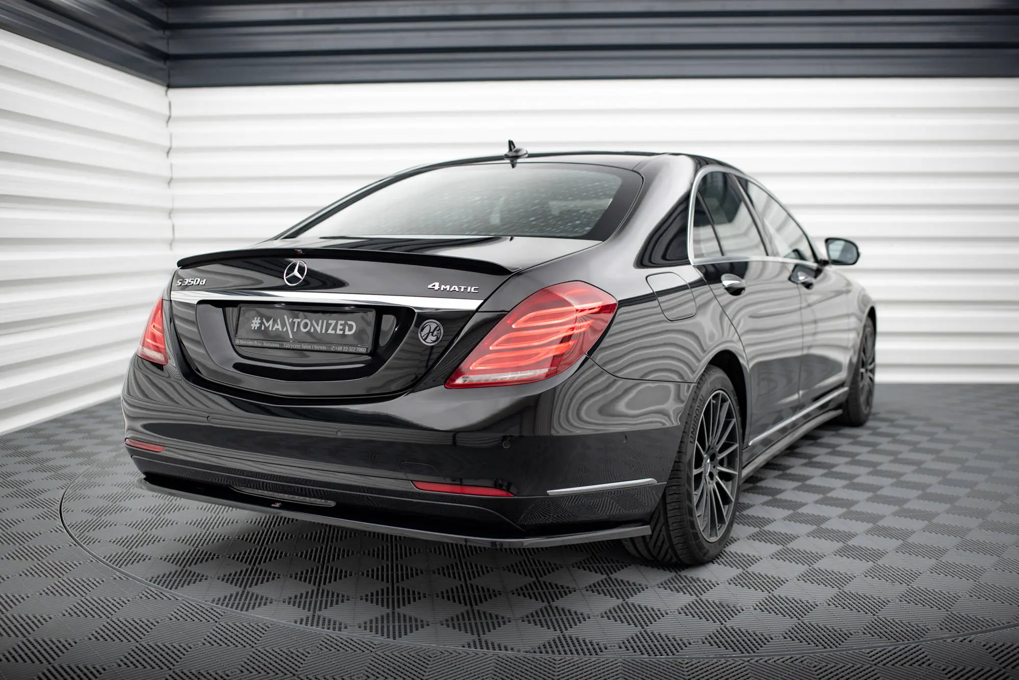 Baksplitter u/diffusør Mercedes-Benz S (W222) pre-facelift 2013 -2017 | V.1 Glossy Black Edition – bilde 3