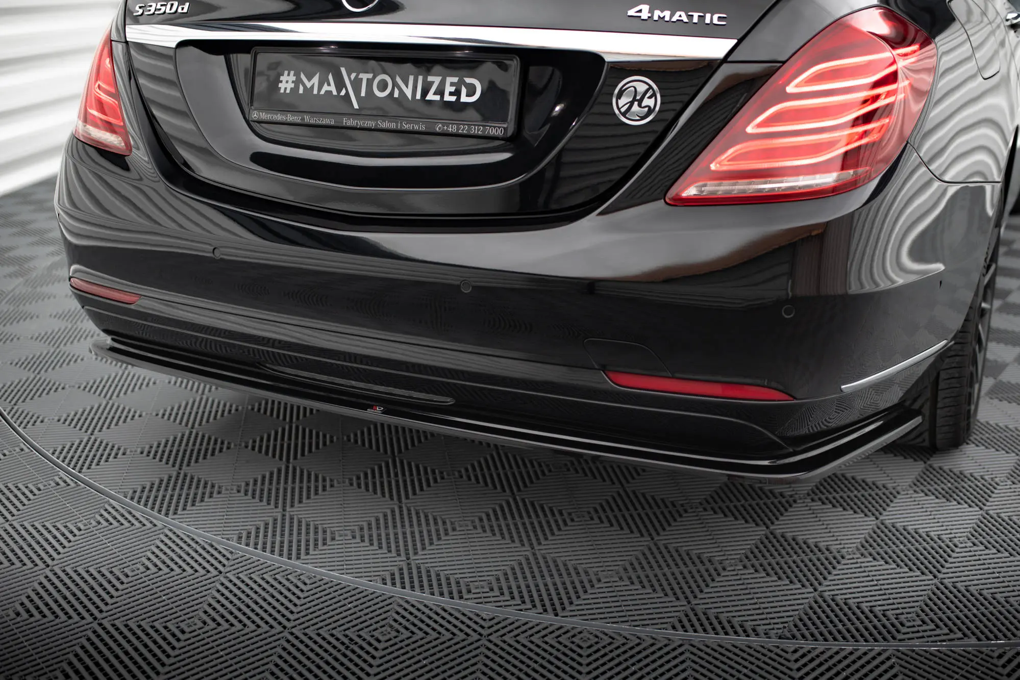 Baksplitter u/diffusør Mercedes-Benz S (W222) pre-facelift 2013 -2017 | V.2 Glossy Black Edition – bilde 3