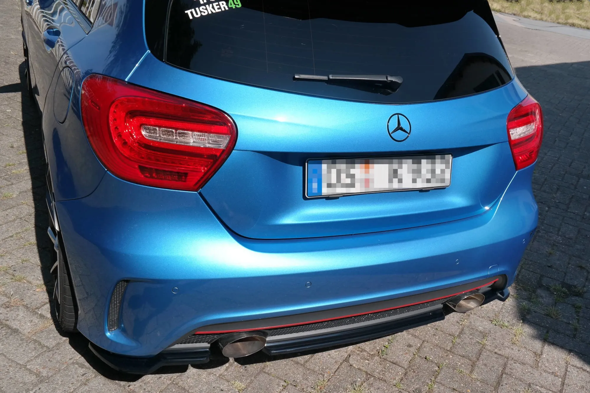 Baksplitter uten vertikale ribber Mercedes-Benz AMG (W176) Pre-Facelift 2013 - 2015 | Glossy Black Edition – bilde 3