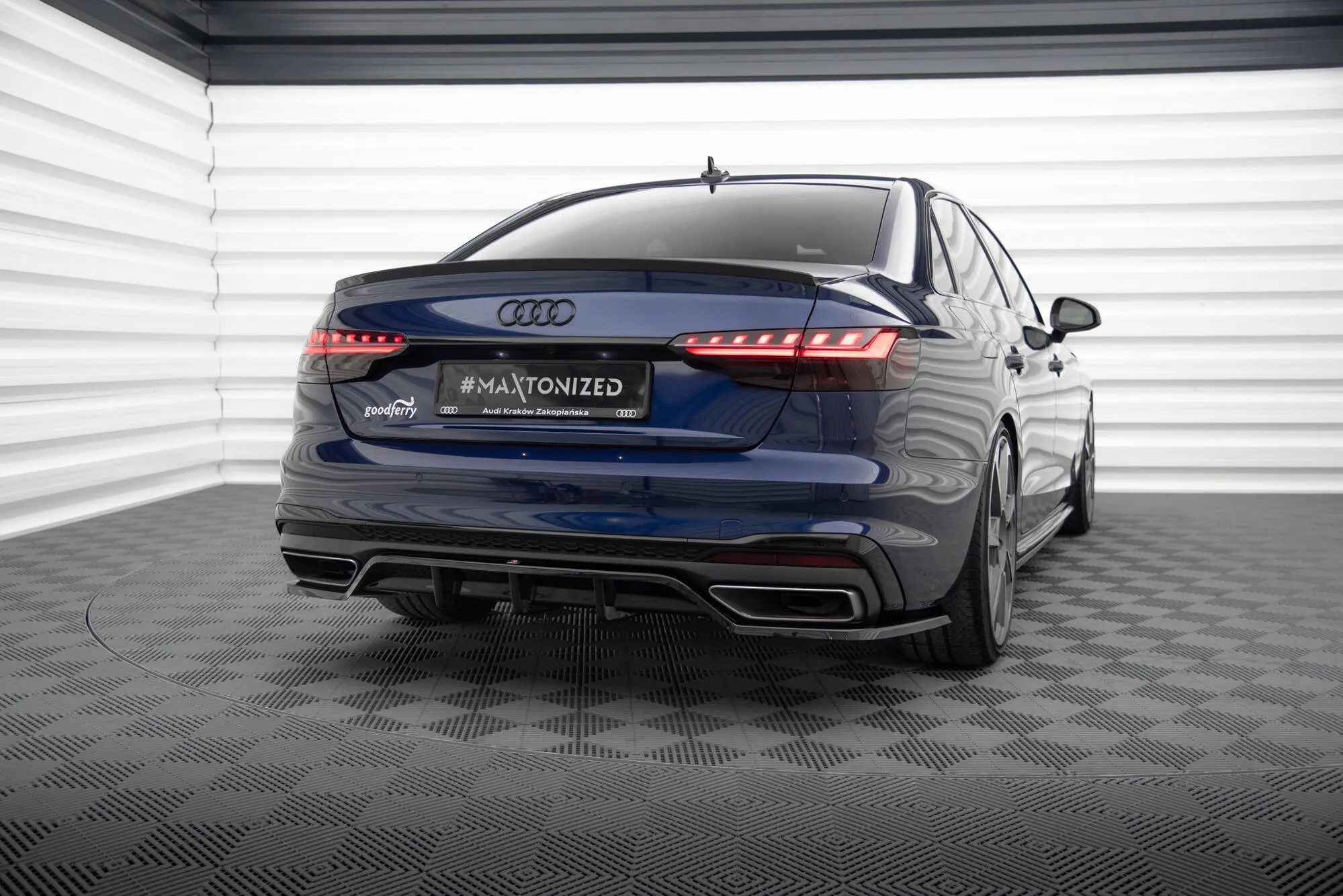 Baksplitter V.2 med vertikale ribber Audi A4 B9 S-Line / Audi S4 B9 Facelift 2019 - 2024 | Glossy Black Edition – bilde 2