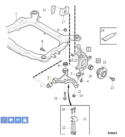 Bærearm foran høyre Volvo Genuine® S60 V70 2006- │ foran høyre 30760587 – bilde 3