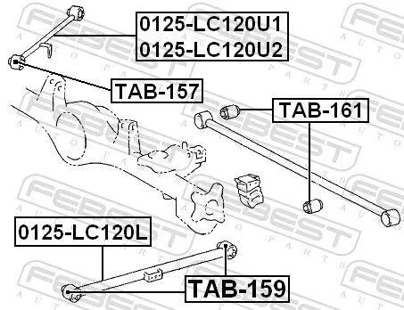 Bærearm Toyota Land Cruiser J120 / J150 │ øvre bakaksel - Febest Suspension arm Rear Axle Upper – bilde 2