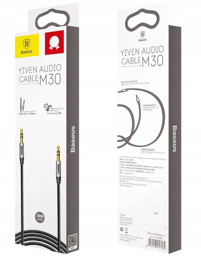Baseus mini jack 3.5mm AUX audio 100cm – bilde 7