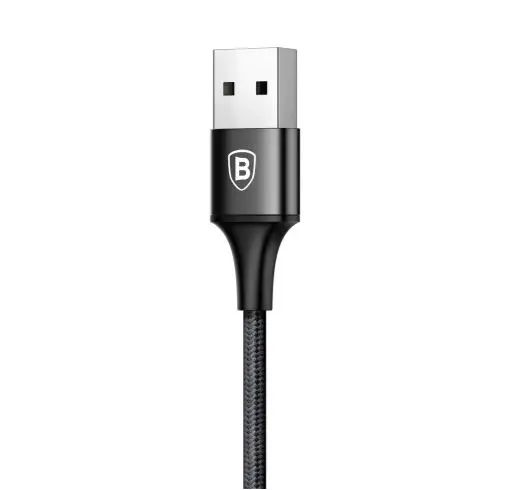 Baseus Rapid Series 2-i-1 USB-C / Micro USB 3A Kabel 1.2m  Svart – bilde 4