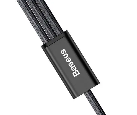 Baseus Rapid Series 2-i-1 USB-C / Micro USB 3A Kabel 1.2m  Svart – bilde 5