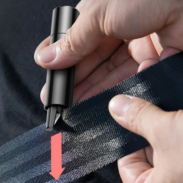 Baseus Sharp Tool Black | Sikkerhetshammer og livskniv for bilruter og sikkerhetsbelter - Svart – bilde 5