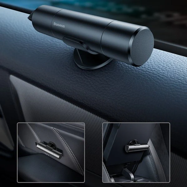 Baseus Sharp Tool Black | Sikkerhetshammer og livskniv for bilruter og sikkerhetsbelter - Svart – bilde 8