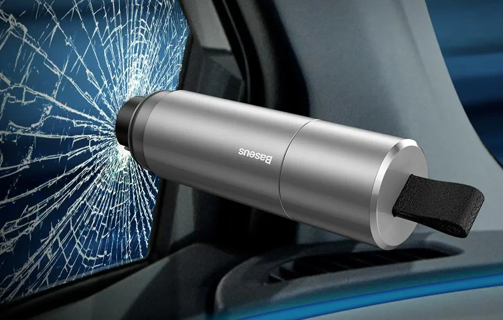 Baseus Sharp Tool Silver | Sikkerhetshammer og livskniv for bilruter og sikkerhetsbelter - Sølv – bilde 10