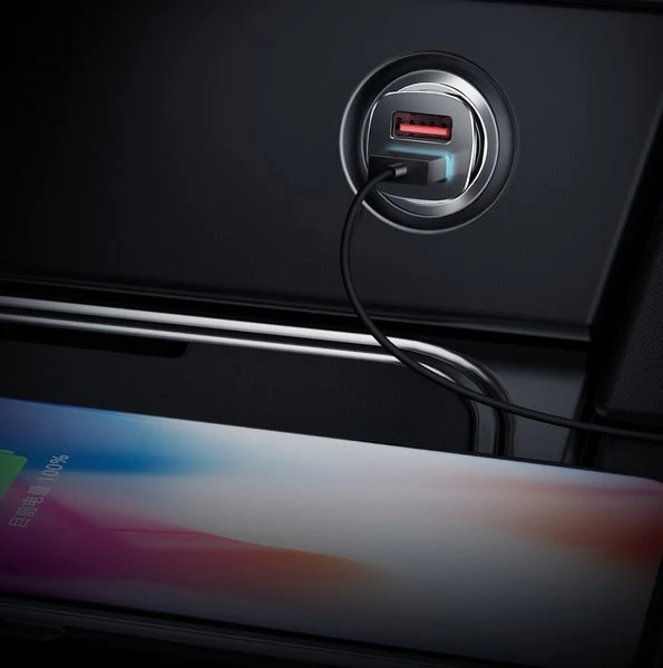 Baseus Square Metal A+A | Billader med 2x USB QC 3.0 Huawei SCP 5A – bilde 8