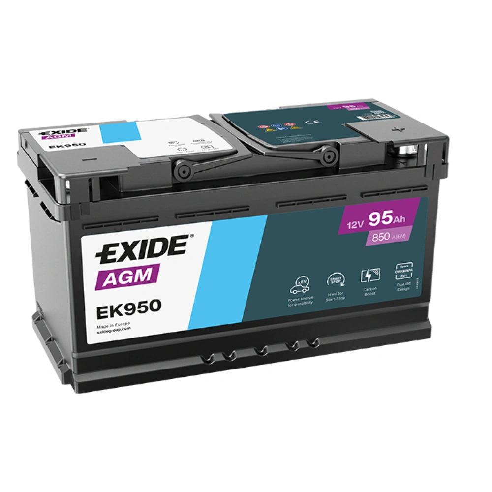 Batteri Exide AGM Start-Stop batteri 12V 96Ah 850A – EK960 (erstatter EK950)