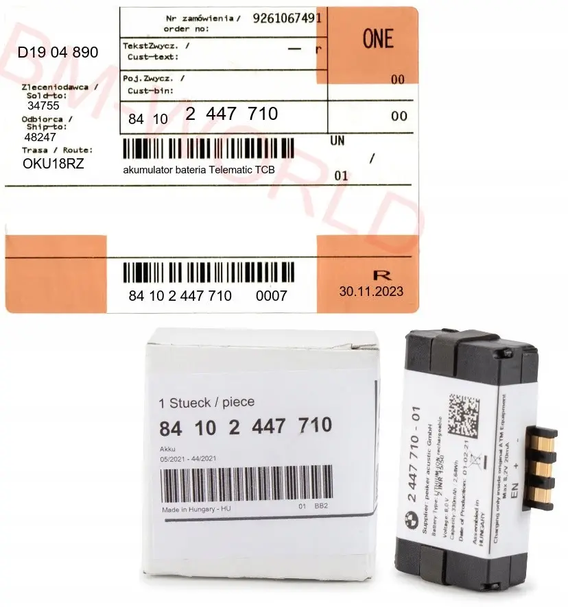 Batteri for nødanrop BMW │ Nødkommunikasjonsbatteri Genuine®  Emergency Telecommunication TCB Battery – bilde 3