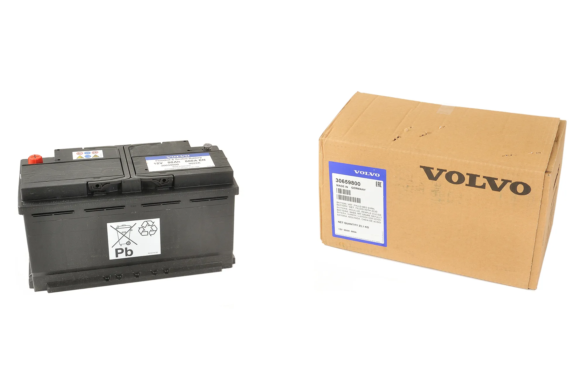 Batteri Volvo Genuine® S60 S80 V70 XC70 XC90 │ 90Ah 800CCA startbatteri – bilde 2