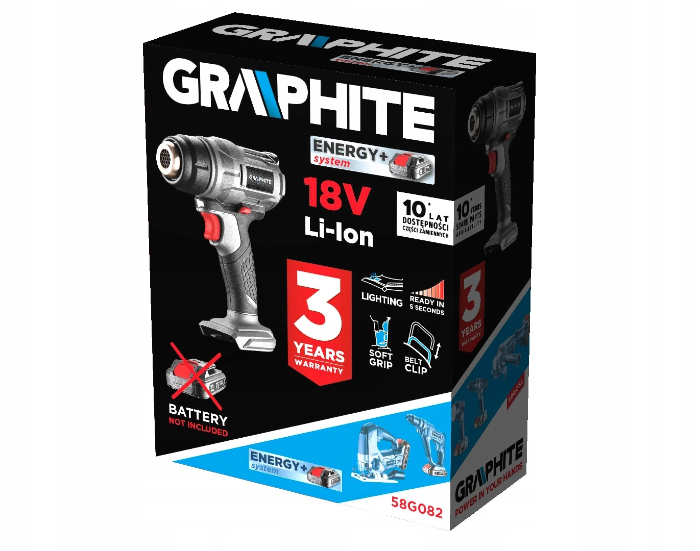Batteridrevet varmepistol 18V Graphite – Kompakt, effektiv og klar for krevende oppgaver Image 11