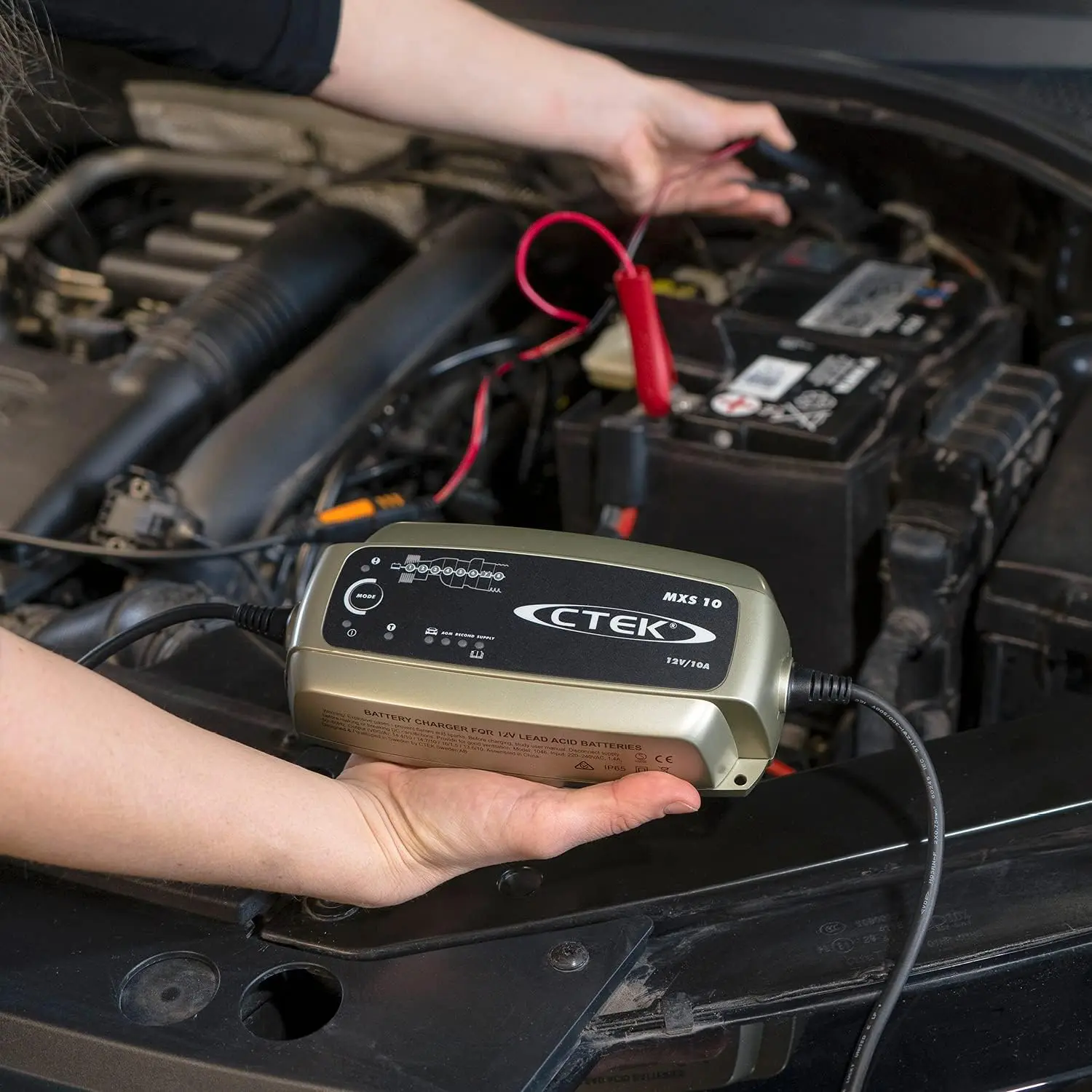 Batterilader CTEK MXS 10 │ Battery Charger portable, trickle charger, 8A, 12V, 20-200Ah Image 4
