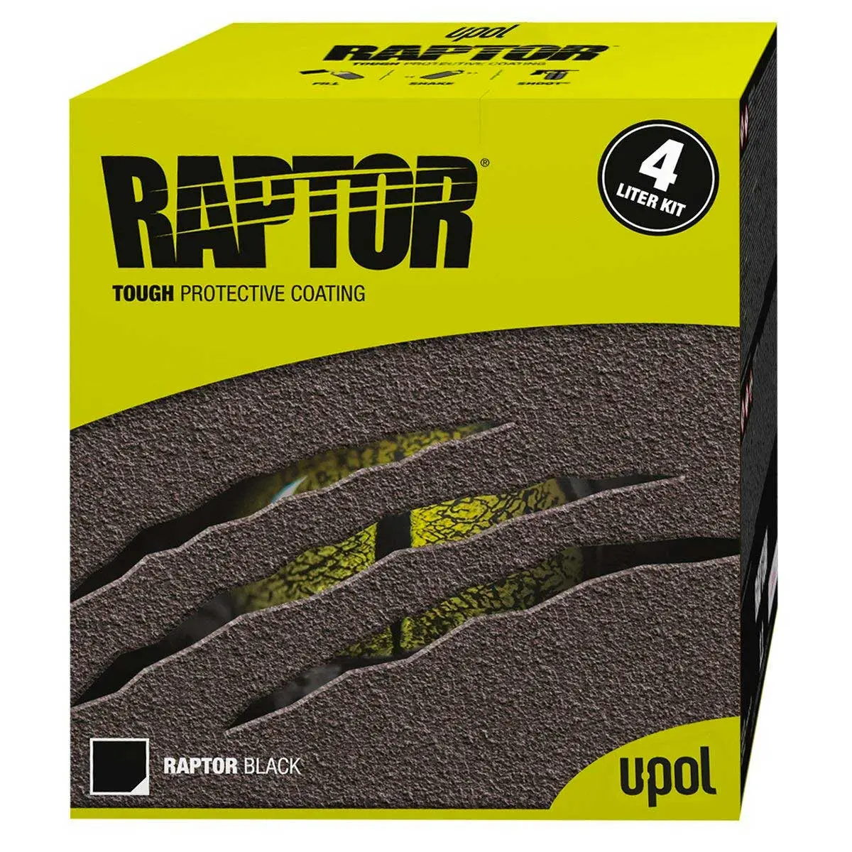 Bedliner Raptor U-Pol Black 4-pack │ 2K bedliner- og strukturbelegg Bed Liner & Texture Coating - 3800 ml Image 3