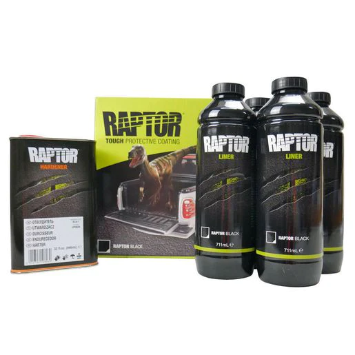 Bedliner Raptor U-Pol Black 4-pack │ Bed Liner & Texture Coating - 3800 ml Image 1