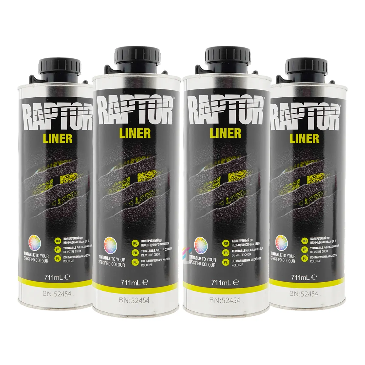 Bedliner Raptor U-Pol Color 4-pack │ 2K bedliner- og strukturbelegg (fargetilpasset) Bed Liner & Texture Coating - 3800 ml – bilde 4