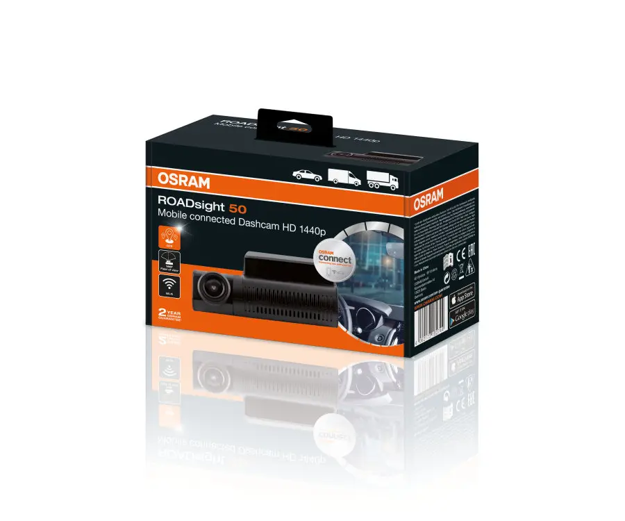 Bilkamera Dashbordkamera Osram Roadsight 50 compact 1440p WiFi GPS Image 10